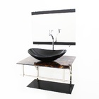 Gabinete De Vidro 60cm Iq Inox Com Cuba Oval - Imperador