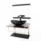 Gabinete De Vidro 60cm Iq Inox Com Cuba Oval - Imperador