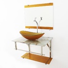 Gabinete De Vidro 60cm Iq Inox Com Cuba Oval - Mármore Branco