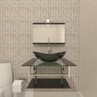 Gabinete De Vidro 60cm Iq Inox Com Cuba Oval - Preto