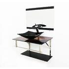 Gabinete De Vidro 60cm Iq Inox Com Cuba Quadrada - Madeira Rú