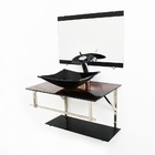 Gabinete De Vidro 60cm Iq Inox Com Cuba Quadrada - Madeira Rú