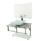 Gabinete De Vidro 60cm Iq Inox Com Cuba Quadrada - Mármore Br