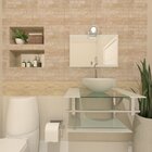 Gabinete De Vidro 60cm Iq Inox Com Cuba Redonda - Branco