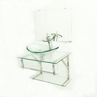 Gabinete De Vidro 60cm Iqx Inox Com Cuba Oval - Incolor