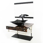 Gabinete De Vidro 60cm Iqx Inox Com Cuba Quadrada - Imperador