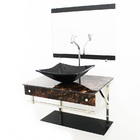 Gabinete De Vidro 60cm Iqx Inox Com Cuba Quadrada - Imperador