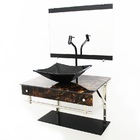 Gabinete De Vidro 60cm Iqx Inox Com Cuba Quadrada - Imperador