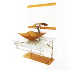 Gabinete De Vidro 60cm Iqx Inox Com Cuba Quadrada - Mármore B