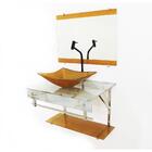 Gabinete De Vidro 60cm Iqx Inox Com Cuba Quadrada - Mármore B