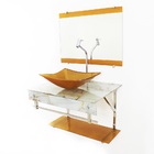 Gabinete De Vidro 60cm Iqx Inox Com Cuba Quadrada - Mármore B