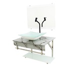 Gabinete De Vidro 60cm Iqx Inox Com Cuba Quadrada - Mármore B