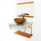 Gabinete De Vidro 60cm Iqx Inox Com Cuba Redonda - Mármore Br