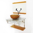 Gabinete De Vidro 60cm Iqx Inox Com Cuba Redonda - Mármore Br