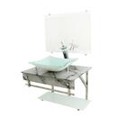 Gabinete De Vidro 60cm Iqx Inox Com Cuba Retangular - Mármore