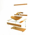 Gabinete De Vidro 60cm It Inox Com Cuba Oval - Dourado Real