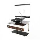 Gabinete De Vidro 60cm It Inox Com Cuba Quadrada - Imperador