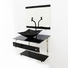 Gabinete De Vidro 60cm It Inox Com Cuba Quadrada - Mármore Pr