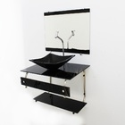 Gabinete De Vidro 60cm It Inox Com Cuba Quadrada - Mármore Pr