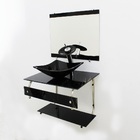 Gabinete De Vidro 60cm It Inox Com Cuba Quadrada - Mármore Pr