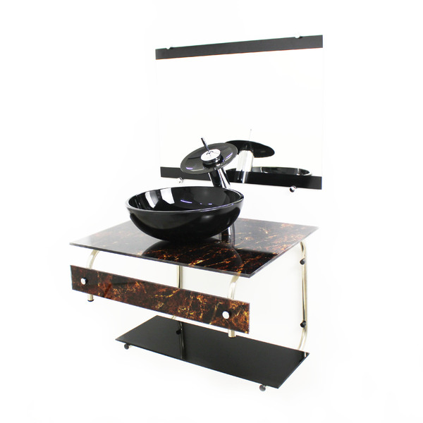 Gabinete De Vidro 60cm It Inox Com Cuba Redonda - Imperador