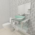 Gabinete De Vidro 60cm Para Banheiro Sérvia Branco Ekasa