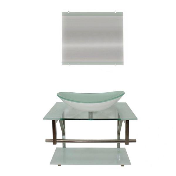 Gabinete De Vidro 60cm Para Banheiro Sérvia Branco Ekasa