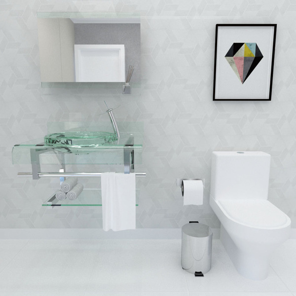 Gabinete de Vidro 70 cm Incolor