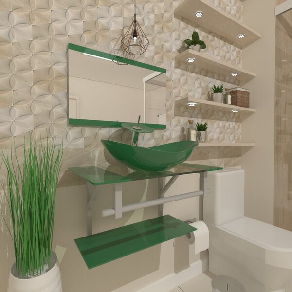 Gabinete De Vidro 70cm Ac Cuba Oval Verde