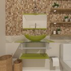 Gabinete De Vidro 70cm Ac Cuba Oval Verde Oliva