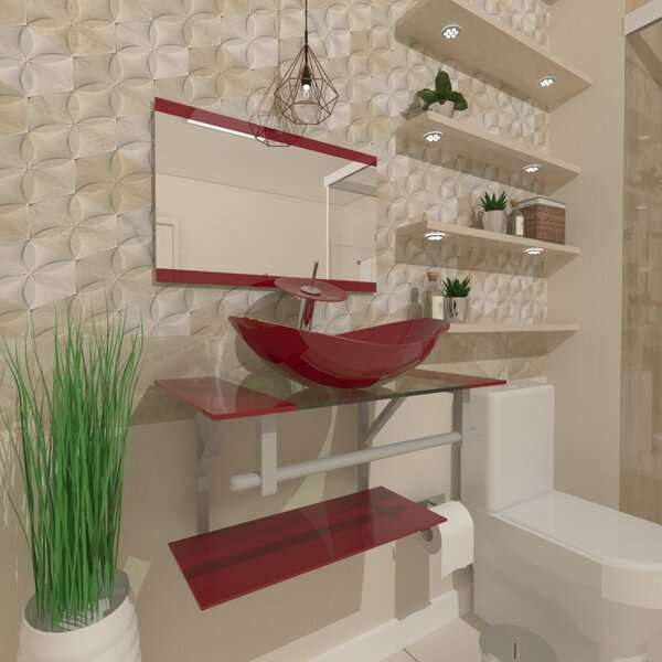 Gabinete De Vidro 70cm Ac Cuba Oval Vermelho Cereja