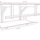 Gabinete De Vidro 70cm Ac Cuba Retangular Azul Escuro
