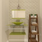 Gabinete De Vidro 70cm Ac Cuba Retangular Verde Oliva