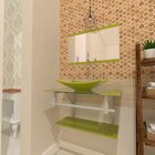 Gabinete De Vidro 70cm Ac Cuba Retangular Verde Oliva