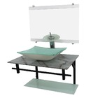 Gabinete De Vidro 70cm Ap Com Cuba Retangular - Mármore Branco