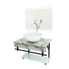 Gabinete De Vidro 70cm Apx Com Cuba Redonda - Incolor