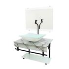 Gabinete De Vidro 70cm Apx Com Cuba Retangular - Mármore Bran