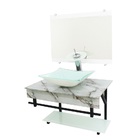 Gabinete De Vidro 70cm Apx Com Cuba Retangular - Mármore Bran