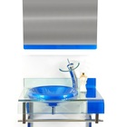 Gabinete De Vidro 70cm Curvado Duplo Inox Com Cuba Chapéu - A