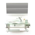 Gabinete De Vidro 70cm Curvado Duplo Inox Com Cuba Chapéu - P