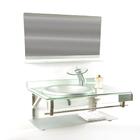 Gabinete De Vidro 70cm Curvado Duplo Inox Com Cuba Chapéu - P