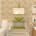 Gabinete De Vidro 70cm Inox Com Cuba Redonda Verde Oliva