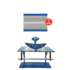 Gabinete De Vidro 70cm Iq Inox Com Cuba Oval - Azul
