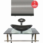 Gabinete De Vidro 70cm Iq Inox Com Cuba Oval - Grafite