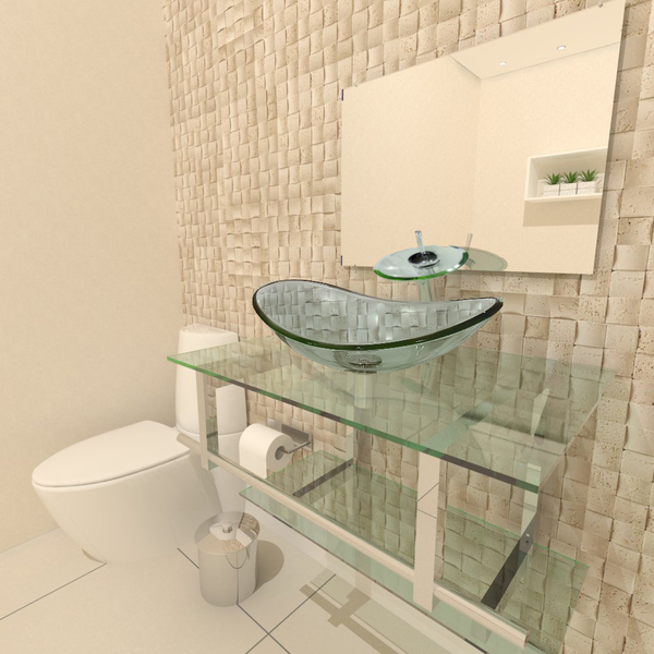 Gabinete De Vidro 70cm Iq Inox Com Cuba Oval - Incolor