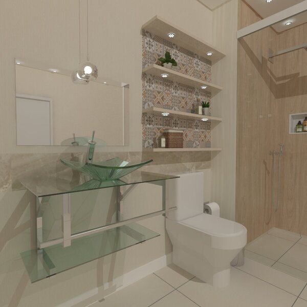 Gabinete De Vidro 70cm Iq Inox Com Cuba Quadrada - Incolor