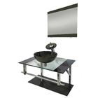 Gabinete De Vidro 70cm Iq Inox Com Cuba Redonda - Ouro Envelh