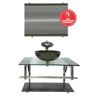 Gabinete De Vidro 70cm Iq Inox Com Cuba Redonda - Ouro Envelh