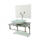 Gabinete De Vidro 70cm Iq Inox Com Cuba Retangular - Mármore