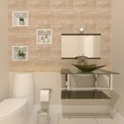 Gabinete De Vidro 70cm Iq Inox Com Cuba Retangular - Ouro Env